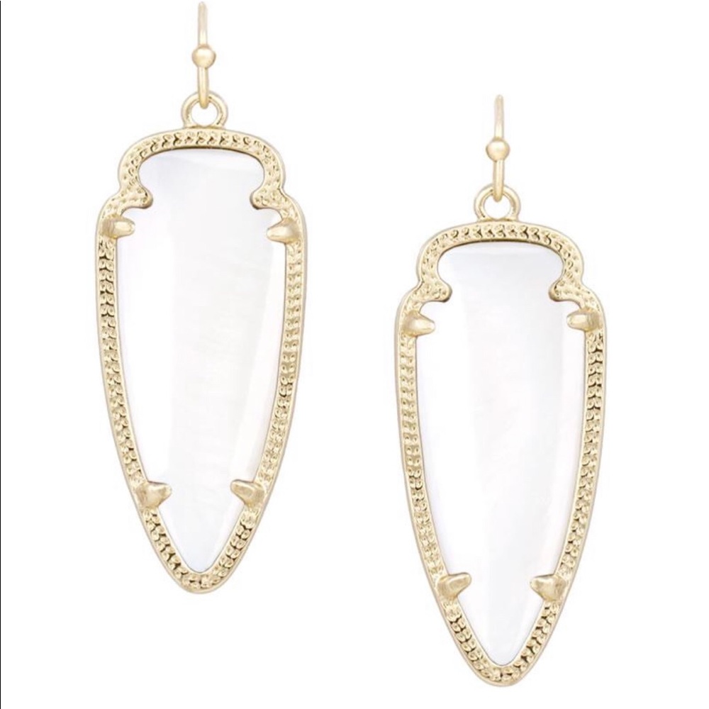 Kendra Scott Arrowhead Earrings White/Gold.